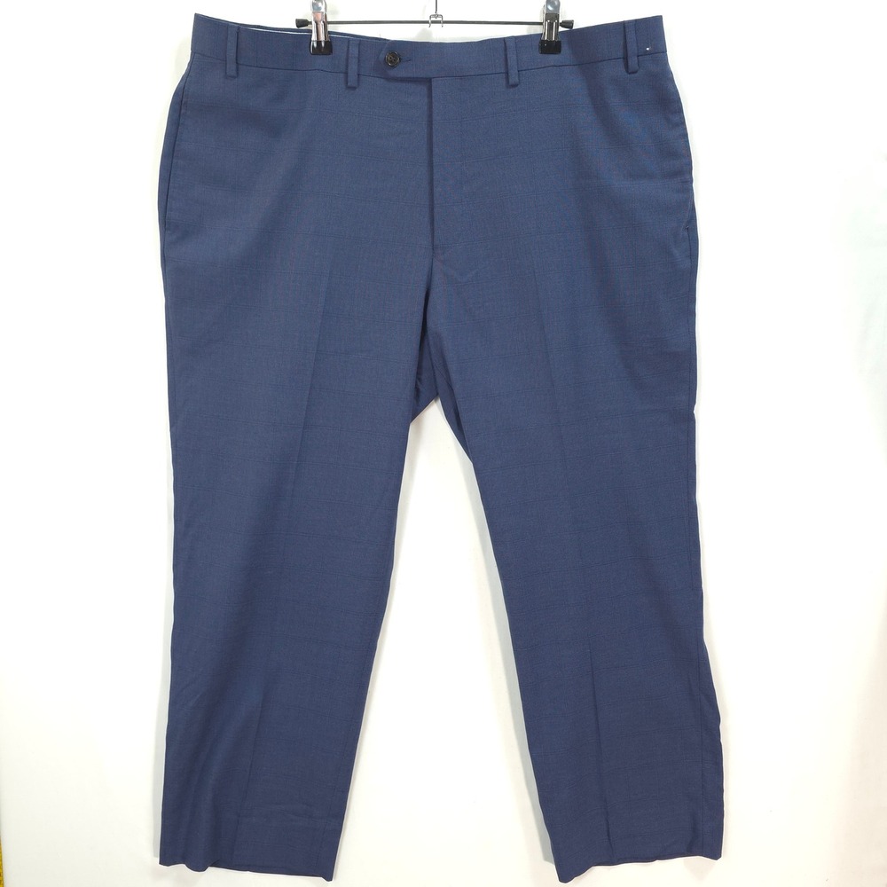 Ralph Lauren Dress Pants Mens 40W x 30L Stretch Check Blue Professional Classic